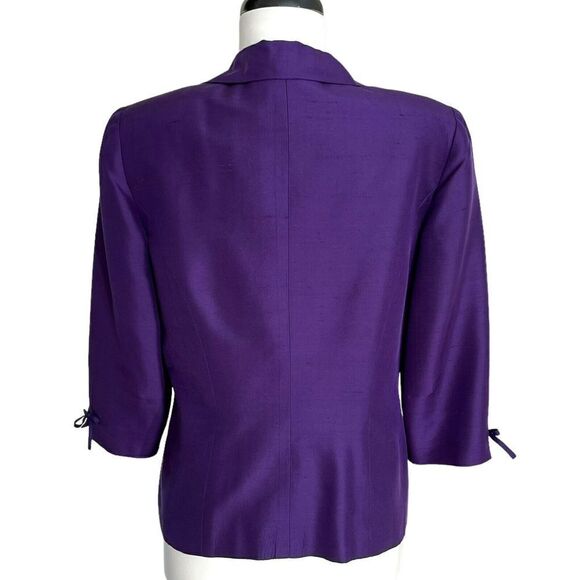 Vintage Talbots Silk shift dress blazer set purple Jacket Two piece - Picture 5 of 15